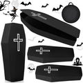 Libima Halloween Cemetery Pop up Coffin with Lid Fake Life Size 60'' Coffin Prop Scary Really Size
