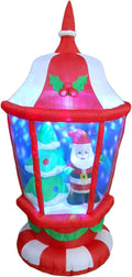6 FT Tall Lighted Christmas Inflatable Lantern with Santa / Outdoor/Indoor, Built-in LED Lights,