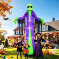 12 FT Halloween Inflatable Alien Reaper Ghost Outdoor Decoration / Built‑in LED Lights, Spooky alien reaper