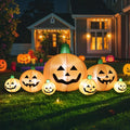 8.7 FT Long Halloween Inflatable Pumpkins, 7 Cute Patch with Built-in LEDs, Outdoor Yard Decoration for