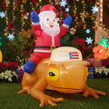 AOKDEER Puerto Rico Christmas Inflatables Santa with Coqui, 5FT Yard Decor / Lighted Outdoor Boricua Navidad