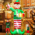 Christmas Inflatables, Giant 15 FT Christmas Elf Inflatable Outdoor Decoration, Blow Up Christmas Elf Holding