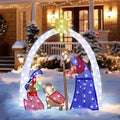 ATDAWN 4.5FT Christmas Outdoor Decorations, Lighted Outdoor Nativity Set with 115 LED Lights, Holy Family N