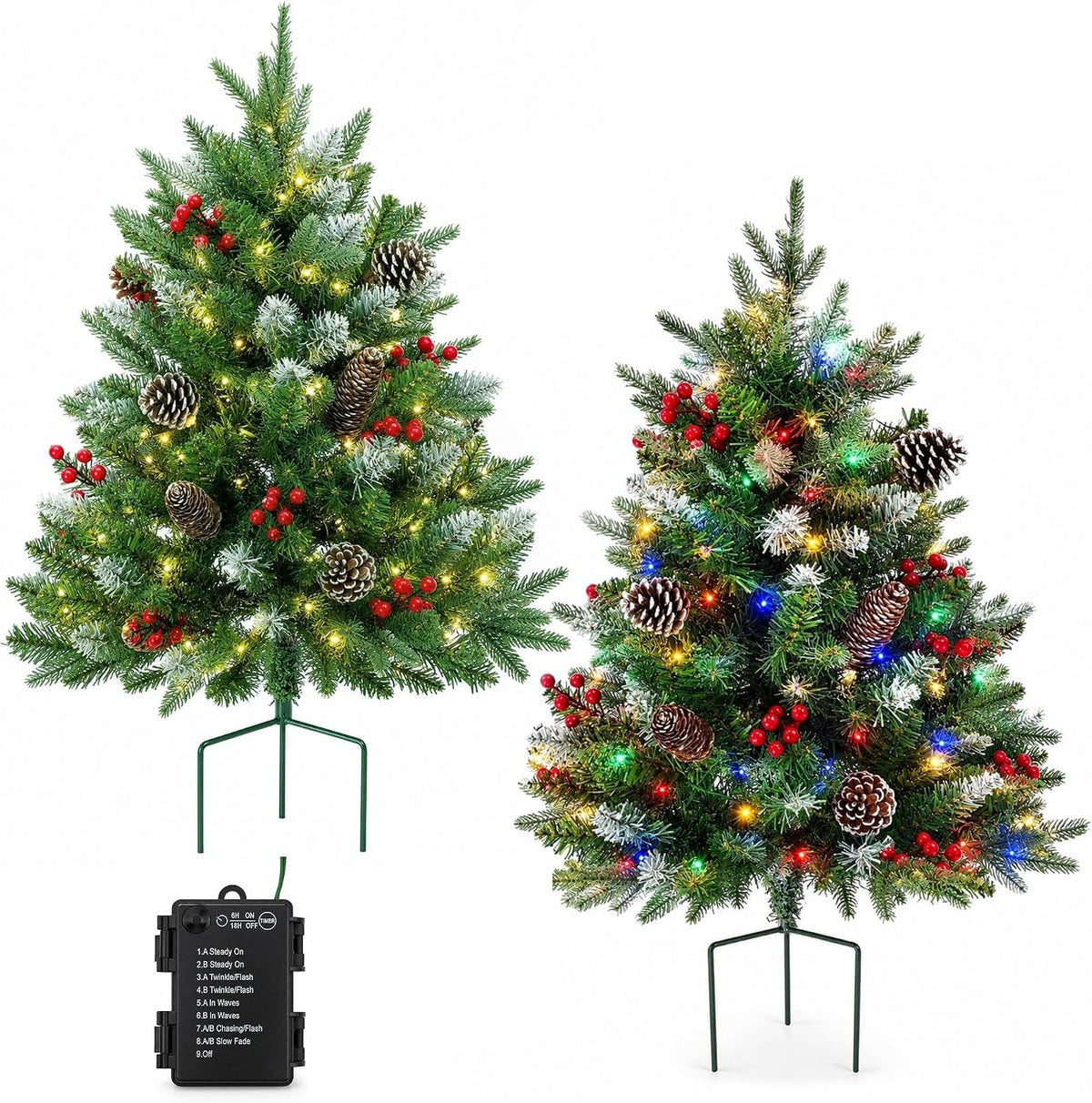36 in Lighted Urn Filler Trees, Set of 2