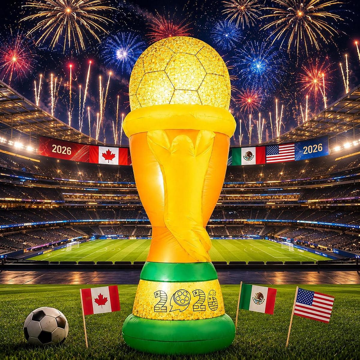 7Ft Inflatable World Cup,Gaint Golden Inflatable Trophy Champion,Waterproof Inflatable Decor Large Trophy